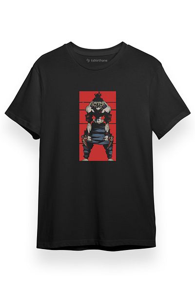 Tshirthane Demon Slayer Gyutaro Anime Αφίσα Μαύρο Ανδρικό T-Shirt - Κοντό μανίκι