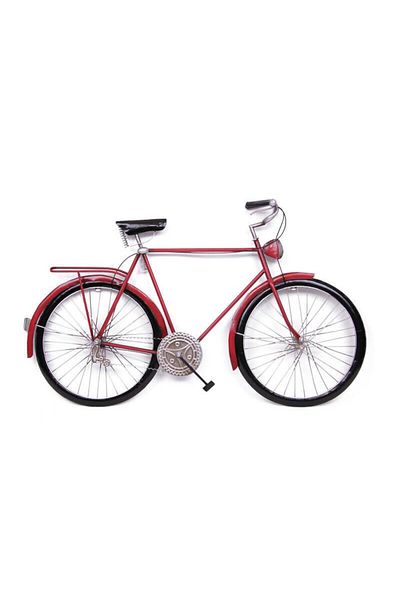aysugün Bicycle Board Red Board Vintage Decorative Home Office