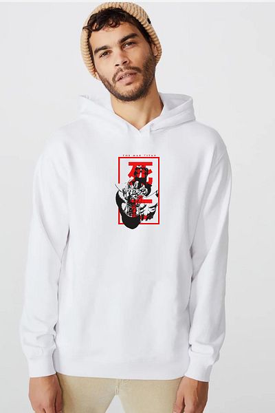 Tshirthane Hanorac cu glugă 3ip pentru bărbați The Mad Titan Thanos White