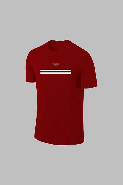 POSEIDON STORM Мъжки комплект къси панталони Oversize в бордо, Dri-Fit, с кръгло деколте и джоб, стилен и удобен, с тениска (4XL-10XL)