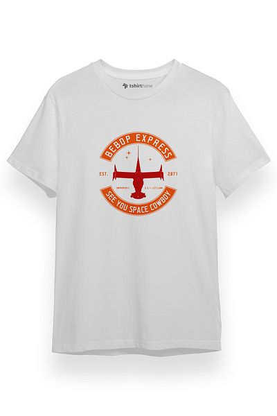 Tshirthane Ανδρικό μπλουζάκι Cowboy Bebop Express Λευκό κοντομάνικο