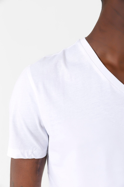 Tshirthane Dragon Ball Z Anime Roshi Kame White Men's V-neck T-shirt