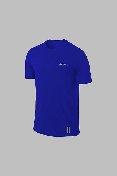 POSEIDON STORM Set sport albastru Dri-Fit pentru bărbați - Tricou și pantaloni scurți cu buzunare (4XL-10X)