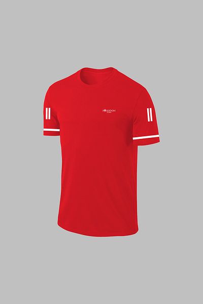 POSEIDON STORM Мъжки комплект шорти с къс ръкав, горнище и долина, червен Dri-Fit, платнени джобове, без принт, размер S