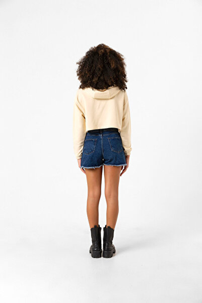 Tshirthane Christmas Vibes Beige Women's Crop Hoodie