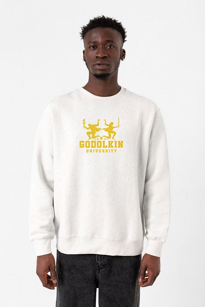 Tshirthane Λευκό ανδρικό φούτερ με λογότυπο Gen V Godolkin University