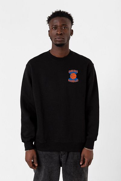 Tshirthane Μαύρο ανδρικό φούτερ με λογότυπο Dubious Handles