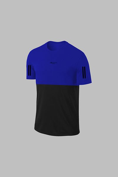 POSEIDON STORM Tricou cu mânecă scurtă pentru bărbați, albastru, cu țesătură Dri-fit, fără imprimeu, pantaloni scurți, set sport de sus și de jos (4XL-10XL)