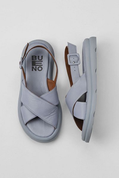 Bueno Shoes Sandale de damă din piele albastră - 01wy9403