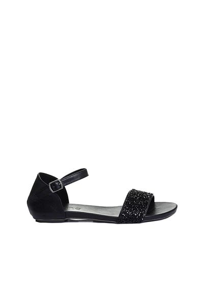 Bueno Shoes Sandale de damă din piele neagră 01wj1103