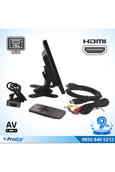 Navistar Araç Içi Monitör 9" Vga Hdmı Av Girişli Tft Lcd Büyük Ekran
