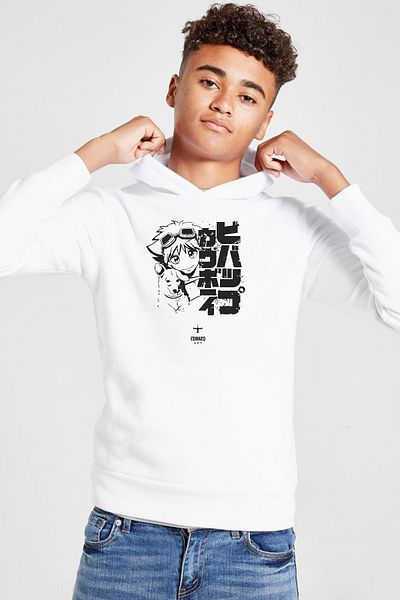 Tshirthane Φούτερ Cowboy Bebop Vintage Ein And Ed White Παιδικό φούτερ με κουκούλα 3 κορδονιών