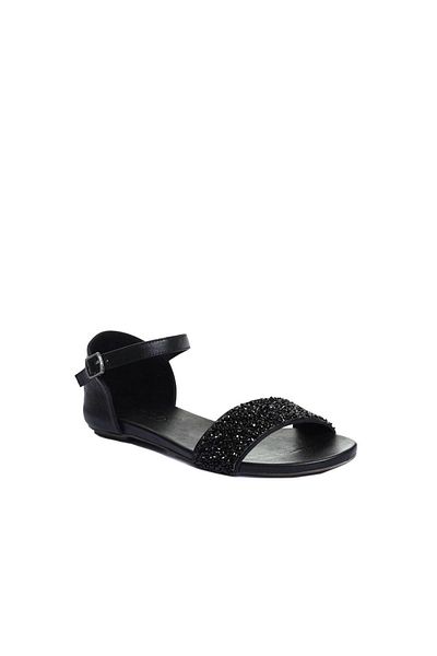 Bueno Shoes Sandale de damă din piele neagră 01wj1103