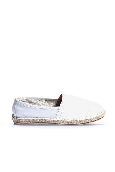 BUENO Espadrile de damă din piele albă - 01wj0300