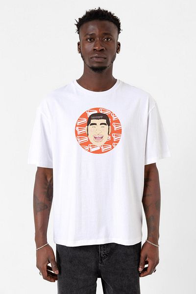 Tshirthane Αφίσα Monogatari Anime με μοτίβο Takeo Gouda Circle - Ανδρικό λευκό μπλουζάκι υπερμεγέθους