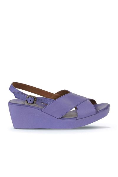 Bueno Shoes Sandale de damă din piele liliac - toc pană 01wy2411
