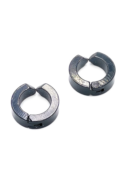 Monalisa Home Black Stitched Steel Earrings