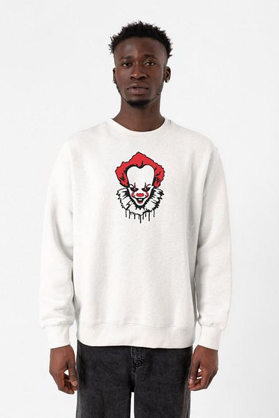 Tshirthane Ανδρικό φούτερ Pennywise Face White 2ip