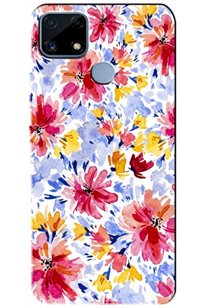 Zebana حافظة متوافقة مع هاتف Realme C25 من السيليكون بتصميم زهور الربيع 7 ( م...