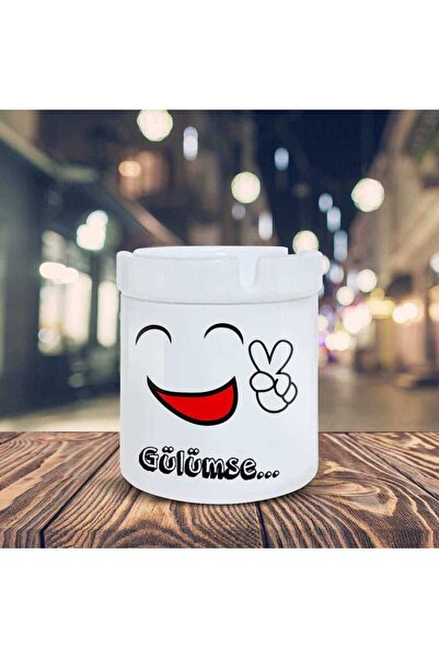 Asilmeydan Smiling Face Emoji Τυπωμένο κεραμικό τασάκι τασάκι-302178