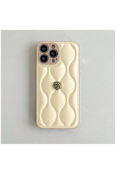 Zebana حافظة جلدية متوافقة مع هاتف Apple iPhone 15 Pro Max Zebana Camellia باللون البيج