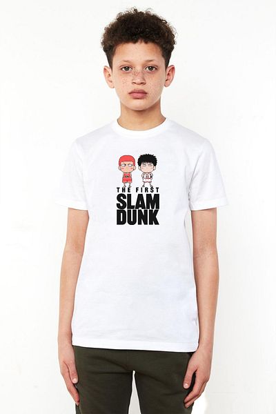 Tshirthane Slam Dunk First Slam Dunk Tricou alb pentru copii