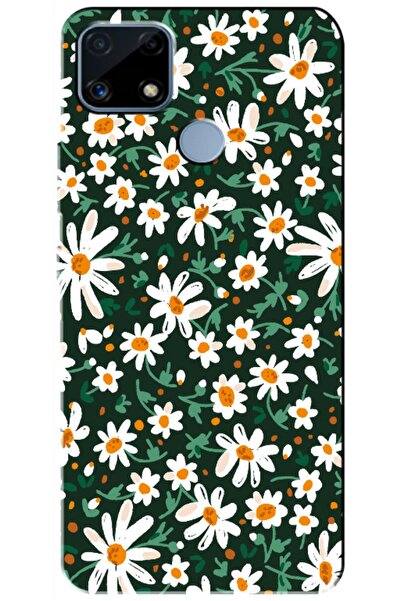 Zebana حافظة متوافقة مع هاتف Realme C25 من السيليكون بتصميم زهور الربيع 4 ( م...