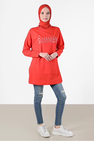Alvina 42740 Model Printed Tracksuit Tunic