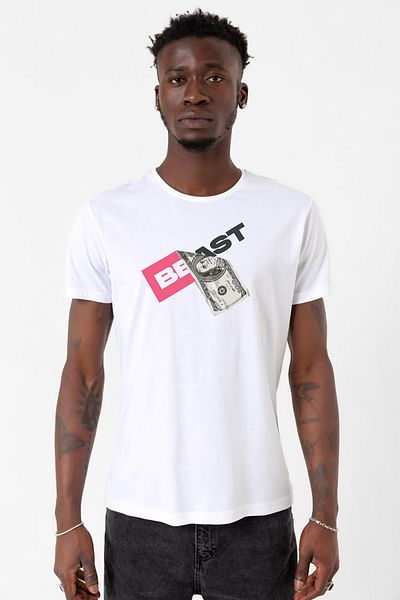 Tshirthane Ανδρικό μπλουζάκι Mr Beast Dollar Bill White