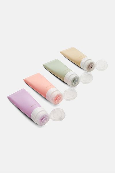 Kensie 4 Pieces Refillable Silicone Bottles, Purple