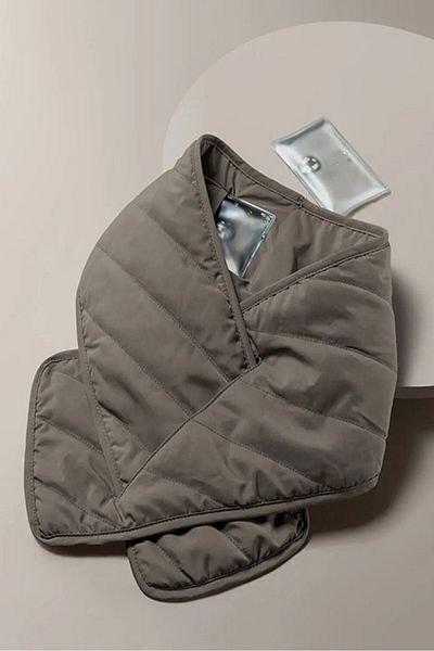 Tchibo Quilted Scarf With Warm Pillows, Army Green
