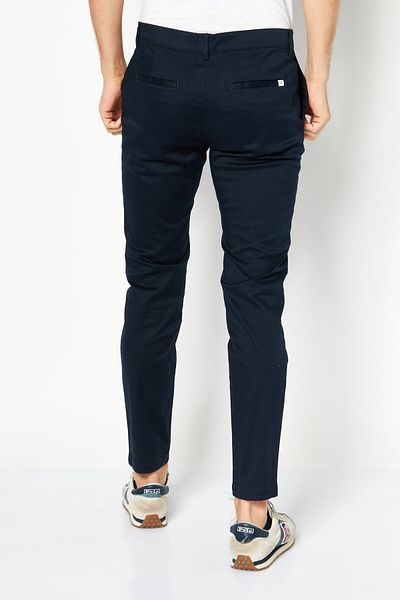 Selected Homme Men Slim Fit Solid Chino Pants, Navy