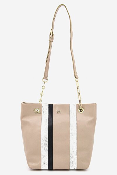 Cavalli Class حقيبة كتف جلدية نسائية 24 طول × 26 ارتفاع × 12.5 عرض سم، لون بن...