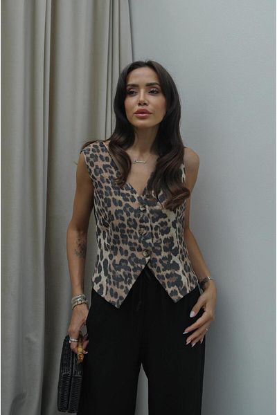 Havoş ليوبارد منقوشة سترة Adson