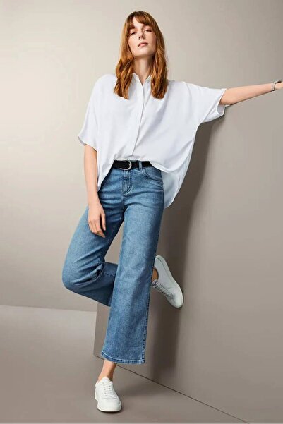 Tchibo بنطلون جينز نسائي قابل للتمدد بقصّة عادية، أزرق