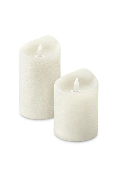 Tchibo 2 Piece Led Real Wax Candles, White