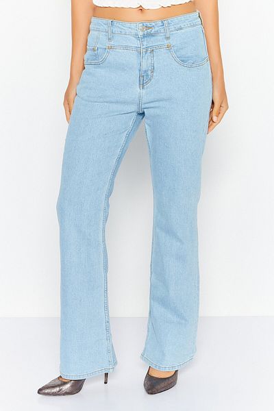 Esprit Women Bootcut Fit High Rise Wash Stretchable Jeans, Light Blue