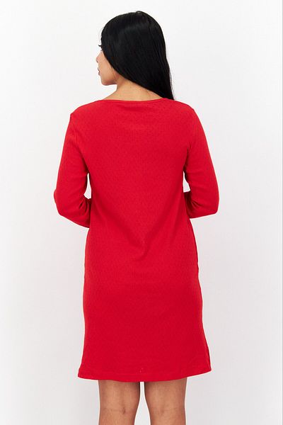 Tchibo Women Long Sleeve Eyelet Night Dress, Red