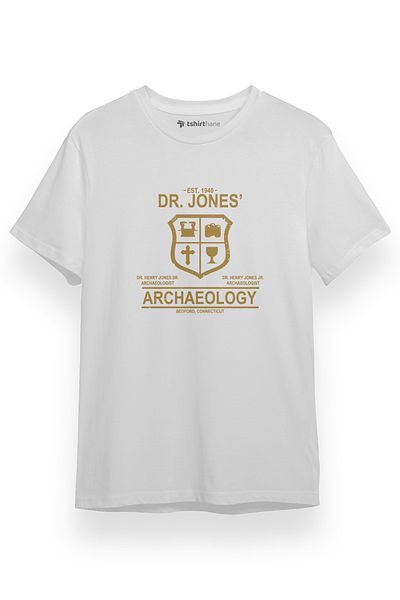 Tshirthane Αρχαιολογία Indiana Jones Λευκό κοντομάνικο ανδρικό μπλουζάκι