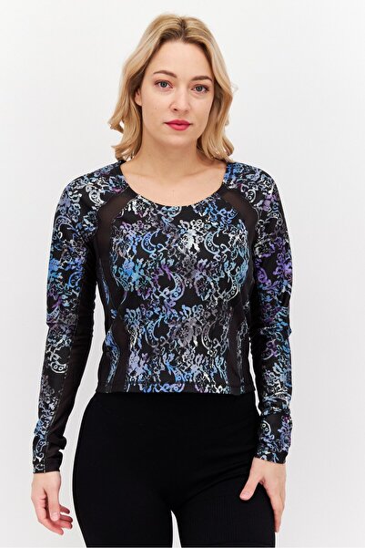 Puma قميص تدريب رياضي نسائي بأكمام طويلة، مجموعة باللون الأسود