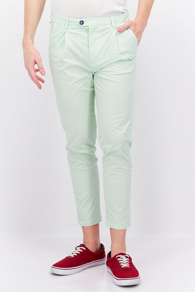 Sorbino Men Regular Fit Plain Chino Pants, Lime Green