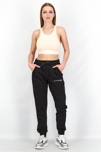 John Richmond Women Sportswear Fit Training Fleece Jogger Pants, Black