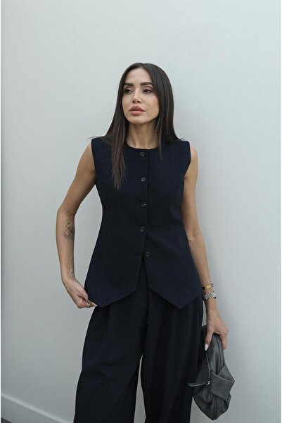 Havoş Navy Blue Carine Vest