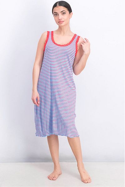 Tchibo Women Striped Sleeveless Night Dress, Multicolor