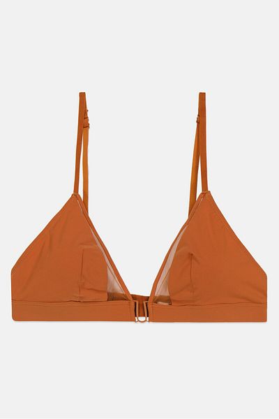 Etam Women Non Padded Wireless Triangle Bra, Light Brown