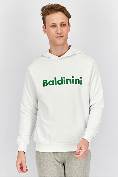 Baldinini سويت شيرت رجالي بغطاء رأس وشعار العلامة التجارية وأكمام طويلة، بالل...