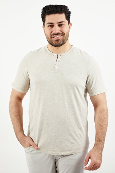 Kenneth Cole Men Crew Neck Short Sleeves Solid T-Shirt, Light Tan