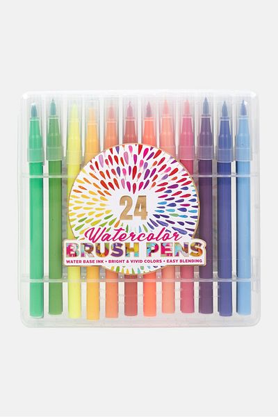Votum 24 Piece Of Watercolor Pens With Compact Storage, Red Combo