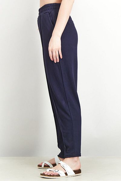 Tchibo Women Regular Fit Textured Stretchable Pants, Navy