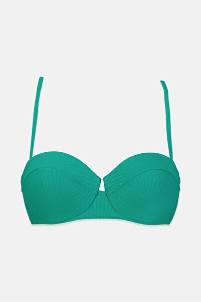 Women'secret Women Textured Bikini Top, Green